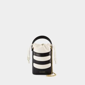 Alexander McQueen rose mini Black and White leather crossbody bag
